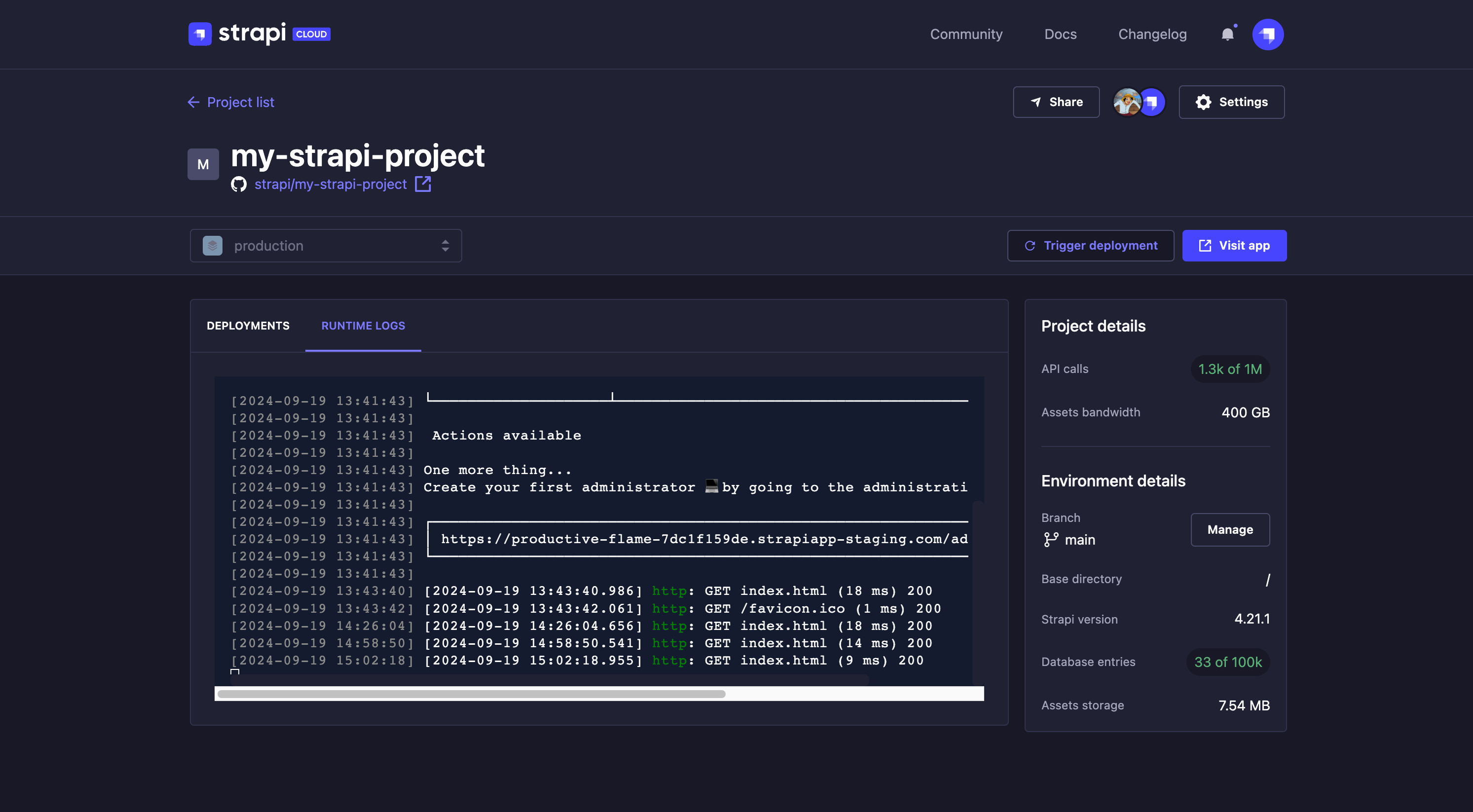 Runtime logs